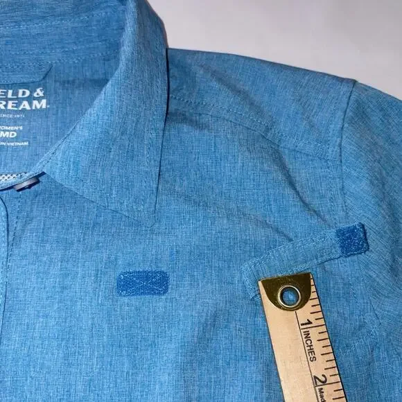 Field & Stream Women's Outdoor M Blue Vented Long Sleeve Fishing Hiking Shirt - Picture 8 of 11